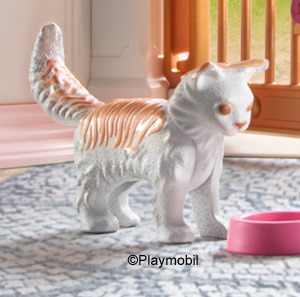 Cat Standing Fluffy White with Orange