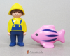 123 Tropical Fish Pink Striped