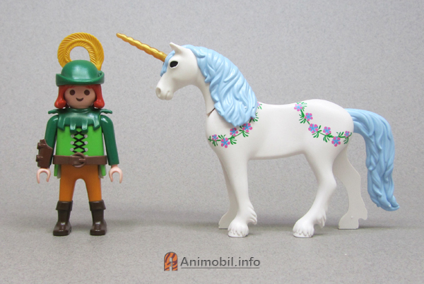 Unicorn 2 White with Blue Mane and Gold Horn