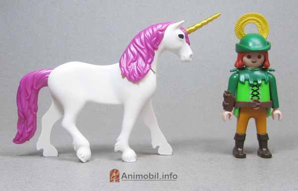 Unicorn 2 With with Magenta Mane Gold Horn Painted